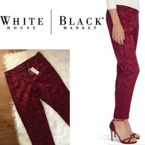 WHBM Red Jacquard Pants 2